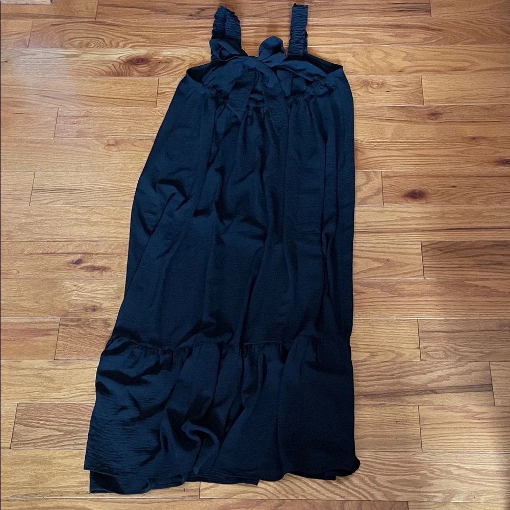 #27 JODIFL boutique Maxi Dress Ruffle Straps cute key hole tie back design M/L - Picture 6 of 7